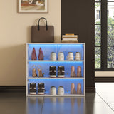 3 Tiers Shoe Storage Cabinet with Glass Door & RGB Led Light | Shoe Rack