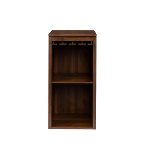 Modular Bar Cabinet in Walnut w/ Shelves & Glasses Holder - Joysource