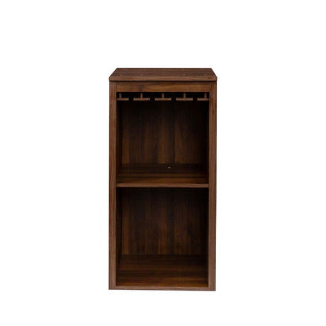 Modular Bar Cabinet in Walnut w/ Shelves & Glasses Holder - Joysource