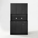 71" Tall Kitchen Pantry Cabinet with Hutch, Microwave Shelf & Storage Drawer