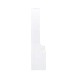 5-Tier Slim Bookshelf with 2 Drawers for Bedroom or Home Office | White Night Stand