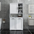 63" Laundry Storage Cabinet with Tilt-Out Hampers & Adjustable Shelves