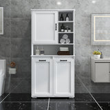 63" Laundry Storage Cabinet with Tilt-Out Hampers & Adjustable Shelves