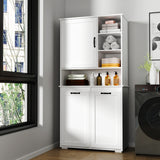 63" Laundry Storage Cabinet with Tilt-Out Hampers & Adjustable Shelves