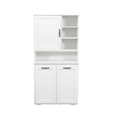 63" Laundry Storage Cabinet with Tilt-Out Hampers & Adjustable Shelves