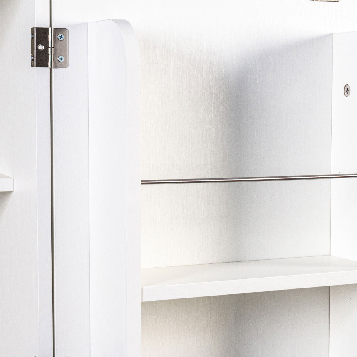 22" Deep Narrow Pantry Cabinet with Door Shelves & Interior Storage