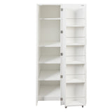 22" Deep Narrow Pantry Cabinet with Door Shelves & Interior Storage