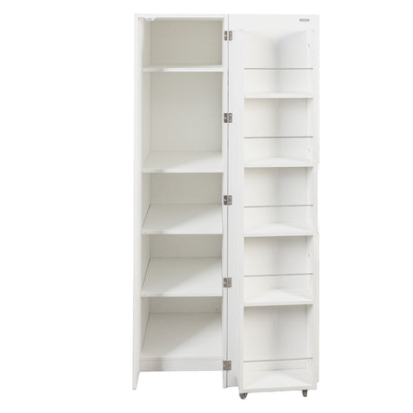 22" Deep Narrow Pantry Cabinet with Door Shelves & Interior Storage