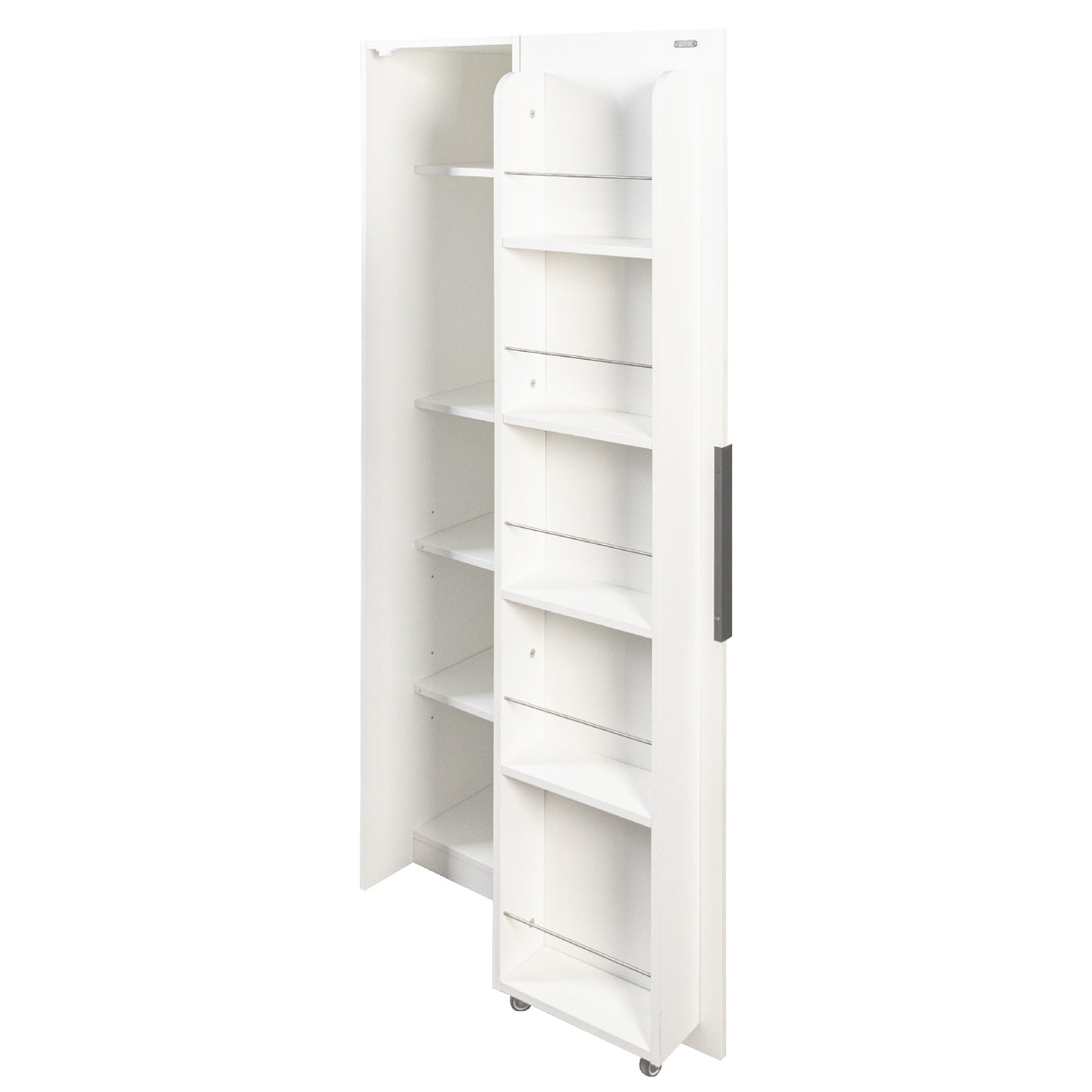 22" Deep Narrow Pantry Cabinet with Door Shelves & Interior Storage