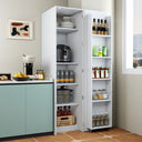 22" Deep Narrow Pantry Cabinet with Door Shelves & Interior Storage