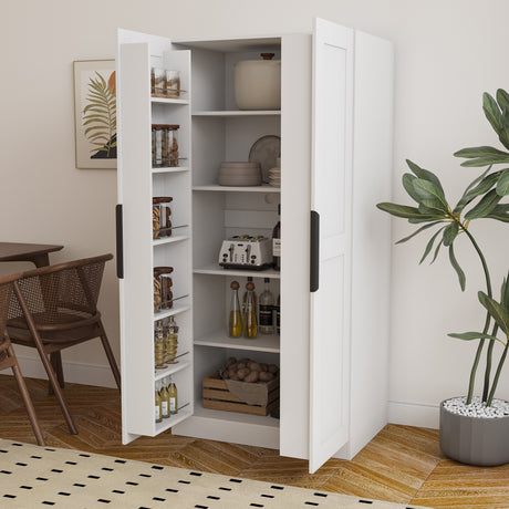 63" Tall Kitchen Pantry Cabinet w/ Doors & Shelves | Joysource