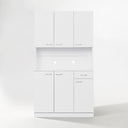 71" Tall Kitchen Pantry Cabinet with Hutch, Microwave Shelf & Storage Drawer