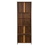 71" Farmhouse Kitchen Pantry Cabinet with Glass Door & Wine Storage