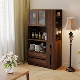 71" Kitchen Pantry Cabinet w/ Pull-out Shelf, 2 Drawers & Versatile Storage