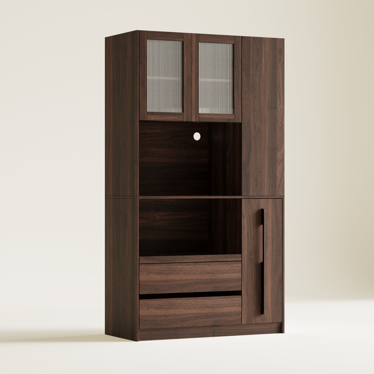 71" Kitchen Pantry Cabinet w/ Pull-out Shelf, 2 Drawers & Versatile Storage
