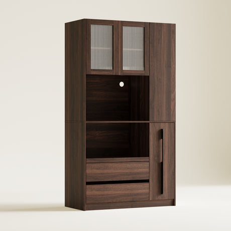 71" Kitchen Pantry Cabinet w/ Pull-out Shelf, 2 Drawers & Versatile Storage