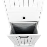 71" Laundry Cabinet with Tilt-Out Hamper, Adjustable Shelves & Drawer, White