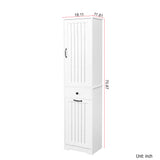71" Laundry Cabinet with Tilt-Out Hamper, Adjustable Shelves & Drawer, White