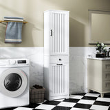 71" Laundry Cabinet with Tilt-Out Hamper, Adjustable Shelves & Drawer, White