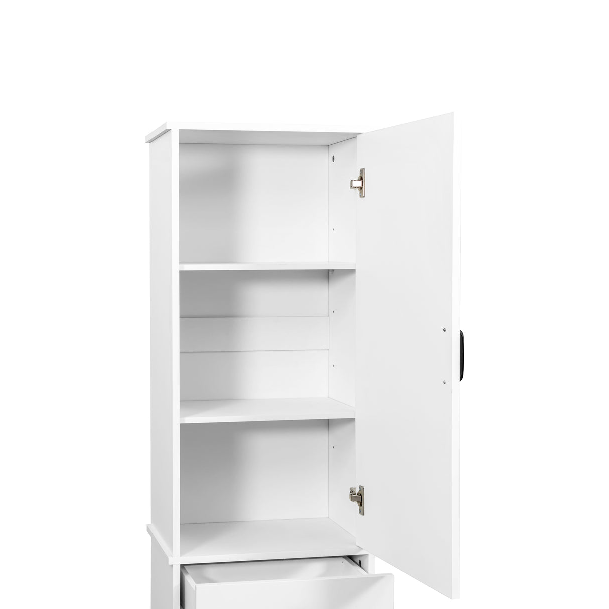 71" Laundry Cabinet with Tilt-Out Hamper, Adjustable Shelves & Drawer, White