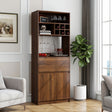 71" Multi-Functional Storage Cabinet with Drawer, Wine Rack & Glass Holder