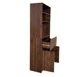 71" Multi-Functional Storage Cabinet with Drawer, Wine Rack & Glass Holder