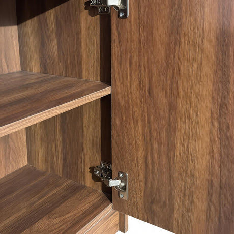 71" Multi-Functional Storage Cabinet with Drawer, Wine Rack & Glass Holder