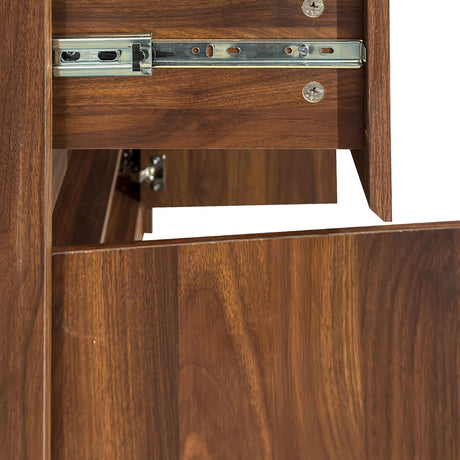 71" Multi-Functional Storage Cabinet with Drawer, Wine Rack & Glass Holder