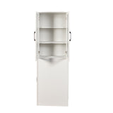 71" Multifunctional Storage Cabinet w/ 2 Glass Doors & Pull-Out Shelves