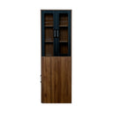 71" Multifunctional Storage Cabinet w/ 2 Glass Doors & Pull-Out Shelves