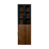 71" Multifunctional Storage Cabinet w/ 2 Glass Doors & Pull-Out Shelves