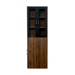 71" Multifunctional Storage Cabinet w/ 2 Glass Doors & Pull-Out Shelves