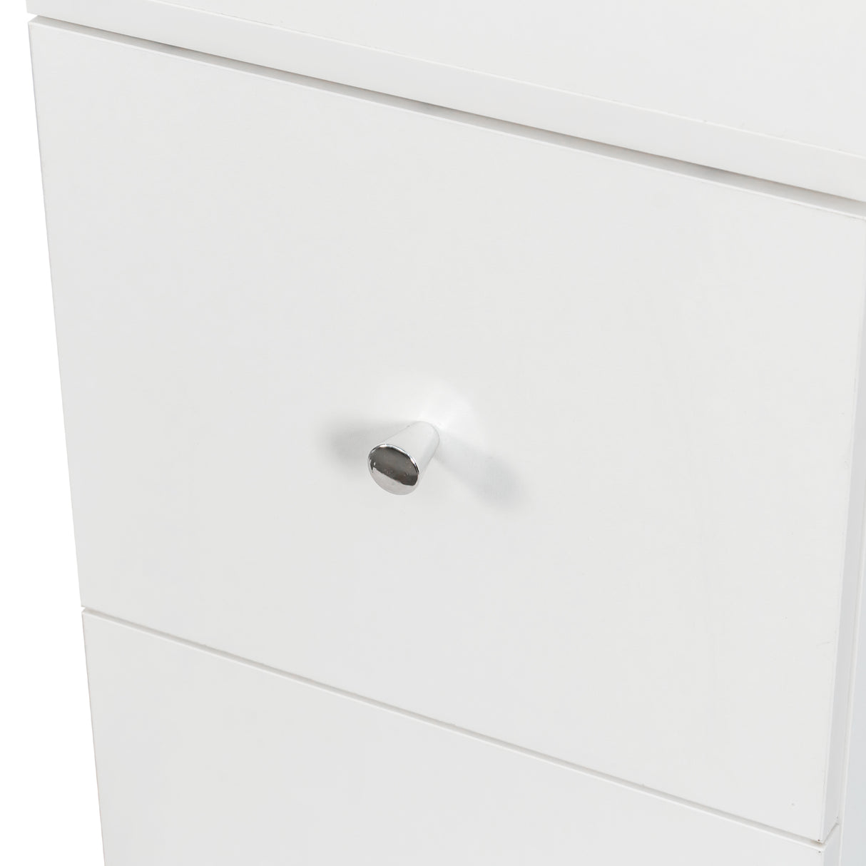 71" Narrow Display Storage Cabinet w/ 4-Tier Shelf and 3 Side Drawers