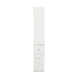 71" Narrow Display Storage Cabinet w/ 4-Tier Shelf and 3 Side Drawers