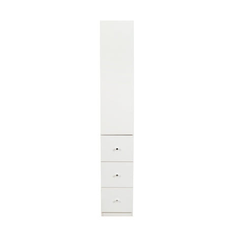 71" Narrow Display Storage Cabinet w/ 4-Tier Shelf and 3 Side Drawers