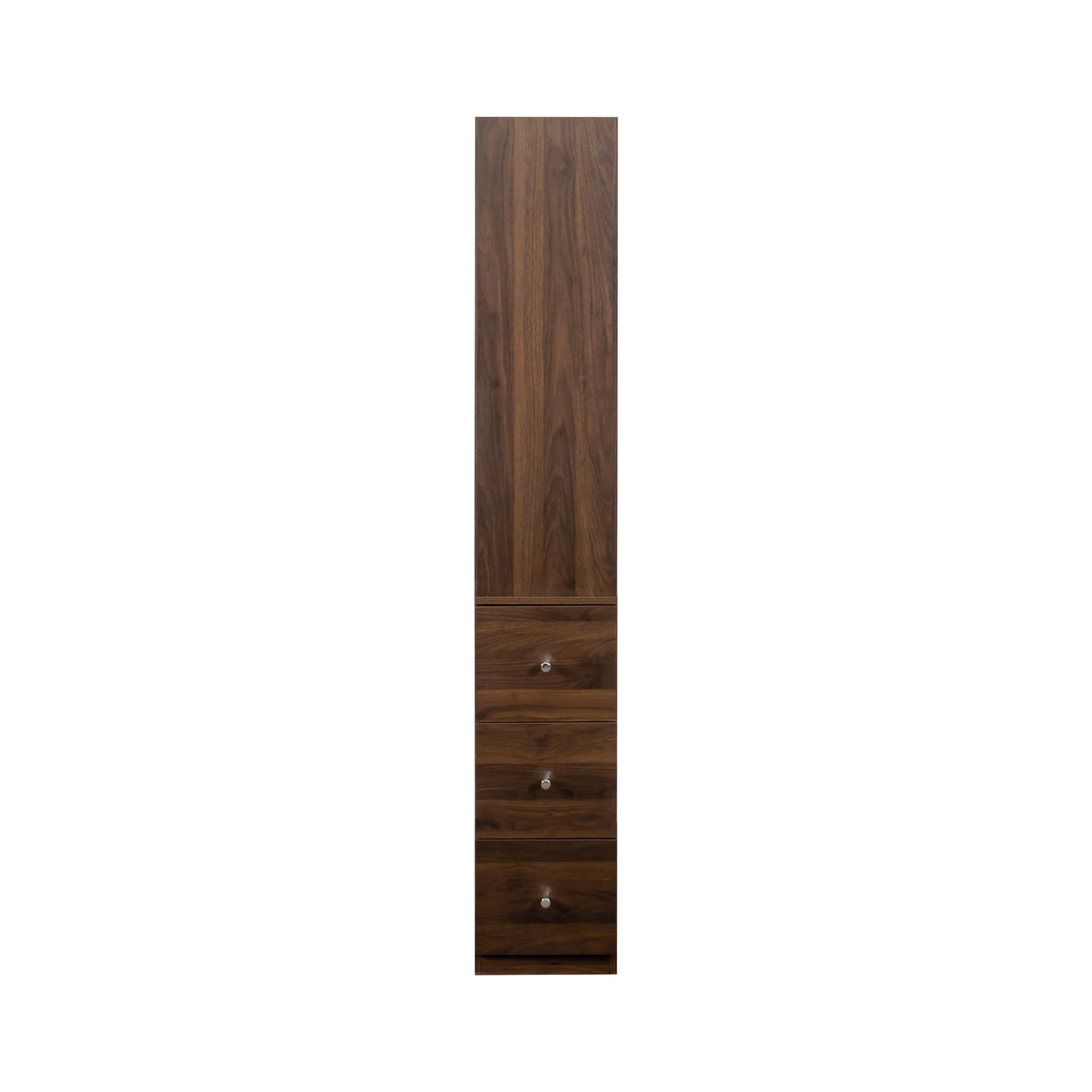 71" Narrow Display Storage Cabinet w/ 4-Tier Shelf and 3 Side Drawers