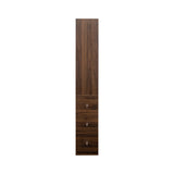 71" Narrow Display Storage Cabinet w/ 4-Tier Shelf and 3 Side Drawers