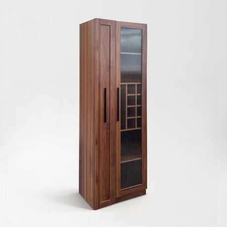 71" Narrow Pantry Cabinet with Pull-Out Storage & Wine Rack wr069