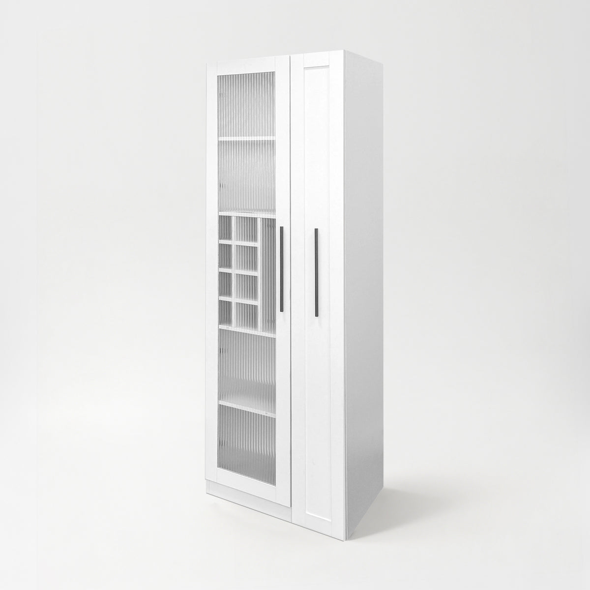 71" Narrow Pantry Cabinet with Pull-Out Storage & Wine Rack wr069