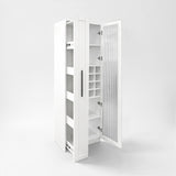 71" Narrow Pantry Cabinet with Pull-Out Storage & Wine Rack wr069