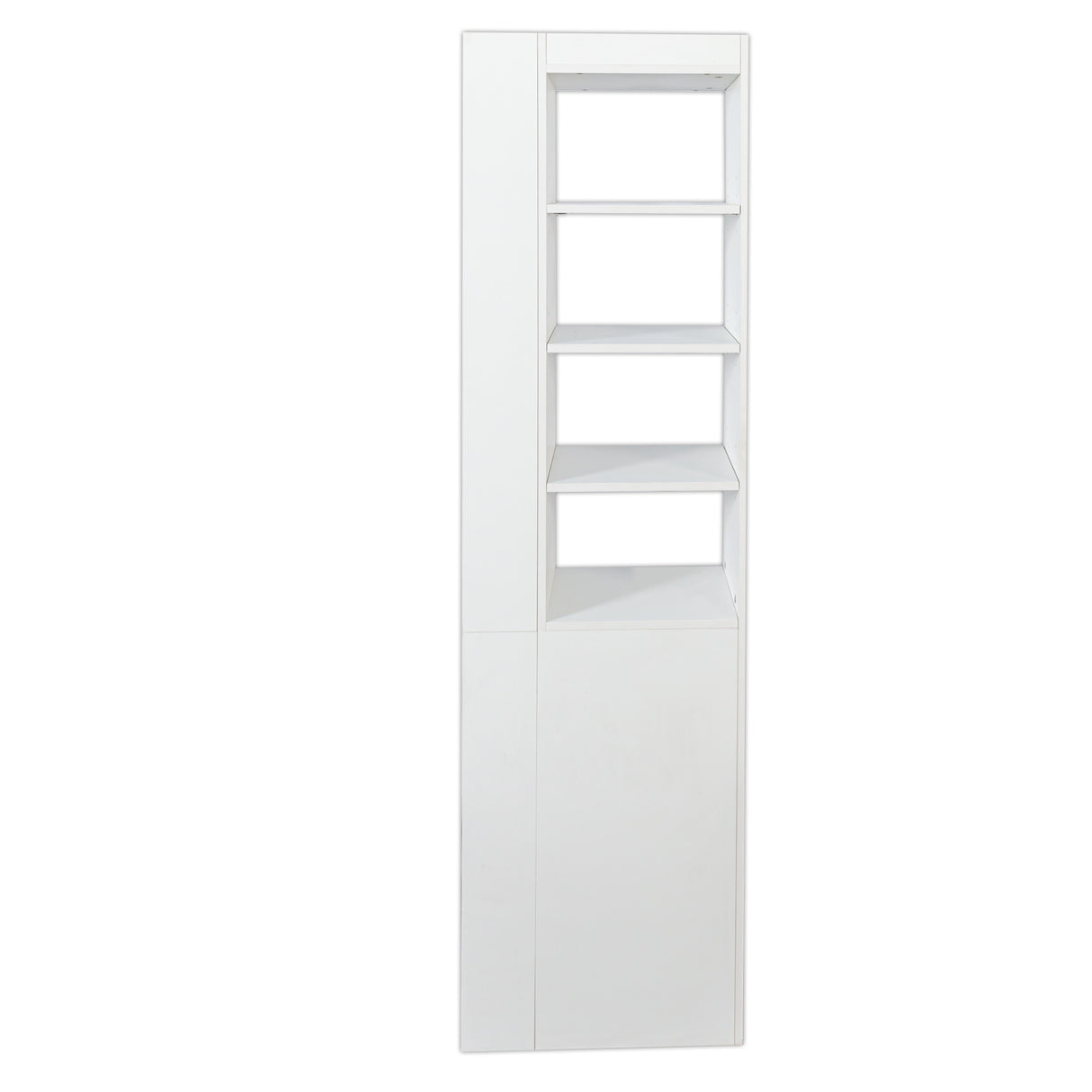 71" Narrow Storage Cabinet w/ 4-Tier Open Shelves & 3 Side Drawers