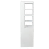 71" Narrow Storage Cabinet w/ 4-Tier Open Shelves & 3 Side Drawers