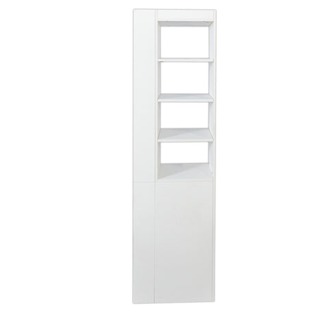 71" Narrow Storage Cabinet w/ 4-Tier Open Shelves & 3 Side Drawers