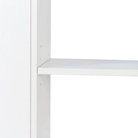 71" Narrow Storage Cabinet w/ 4-Tier Open Shelves & 3 Side Drawers
