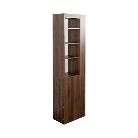 71" Narrow Storage Cabinet w/ 4-Tier Open Shelves & 3 Side Drawers