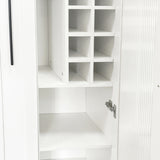 71" Slim Kitchen Pantry Cabinet w/ Clear Door & Pull-Out Shelf | Multifunctional