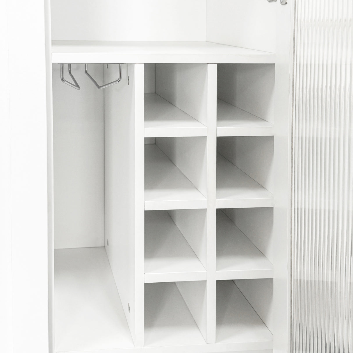 71" Slim Kitchen Pantry Cabinet w/ Clear Door & Pull-Out Shelf | Multifunctional