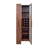 71" Tall Freestanding Kitchen Pantry Cabinet with Pull-Out Shelves & Glass Door