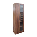 71" Tall Freestanding Kitchen Pantry Cabinet with Pull-Out Shelves & Glass Door