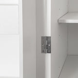 71" White Multipurpose Kitchen Pantry Cabinet w/ Doors & Adjustable Shelves